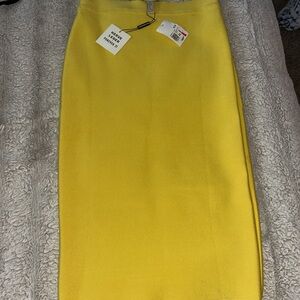 Forever 21 Yellow Pencil Skirt